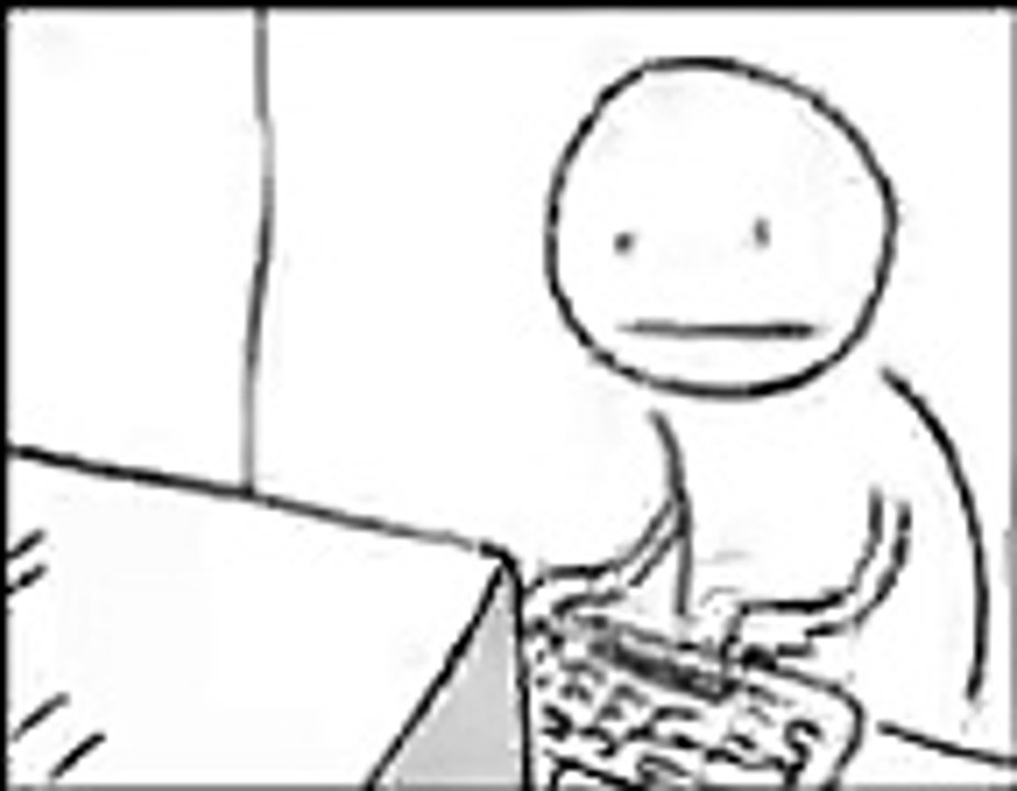 typing cartoon