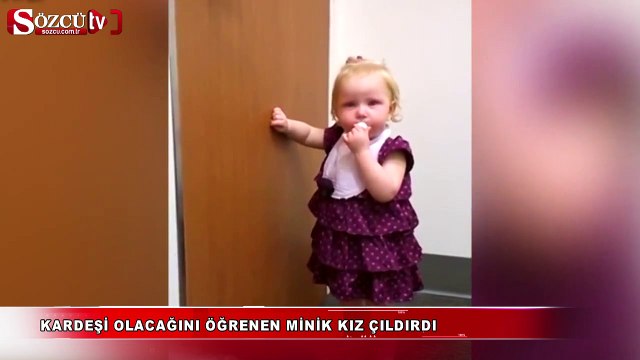 Kardeşi olacağını öğrenen minik kız çıldırdı