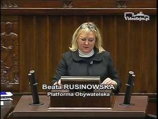 Poseł Beata Rusinowska - Wystąpienie z dnia 04 lutego 2015 roku.