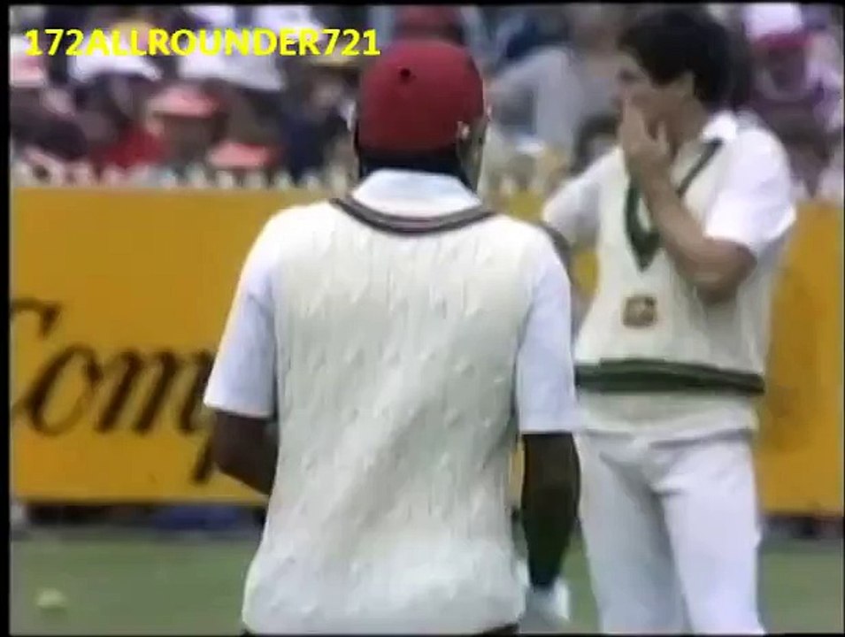 Andy Roberts 4,4,4, then Denis Lillee produces a magnificent delivery