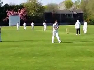 Ash Brear, bowling for Hampton Cricket Club England April 2014
