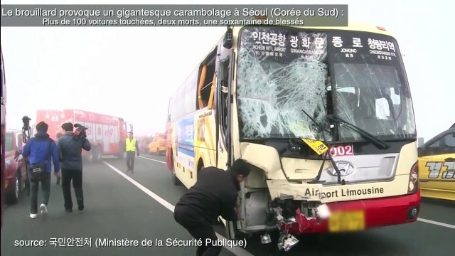 Gigantesque carambolage à Séoul: deux morts et une centaine de véhicules touchés