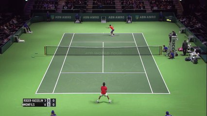 Le coup génial de Gaël Monfils • Amorti en aveugle • Rotterdam 2015