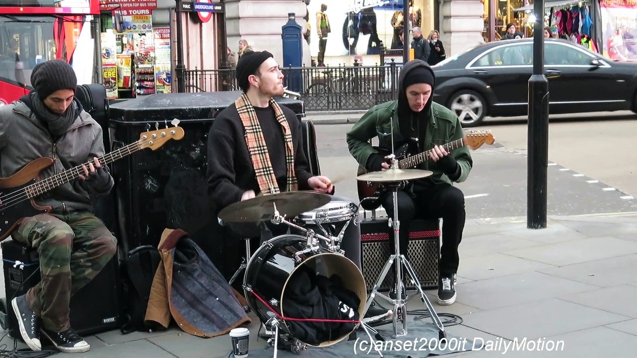 Street Band Playing Great Music in Piccadilly Circus, London,