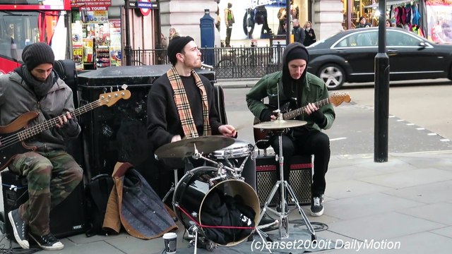 Street Band Playing Great Music in Piccadilly Circus, London,