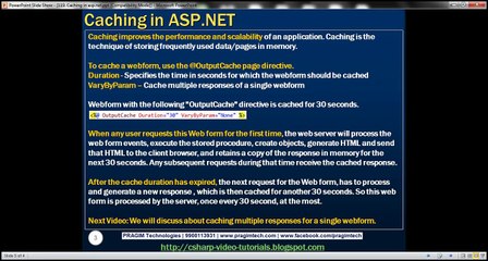 Active Server Pages Step by Step tutorial Caching in aspnet  Lesson  119