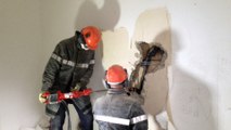 Les pompiers percent la résidence Flandre pour éteindre un incendie