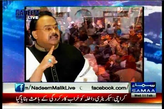 SAMAA Nadeem Malik Live with MQM Waseem Akhter (11 FEB 2015)