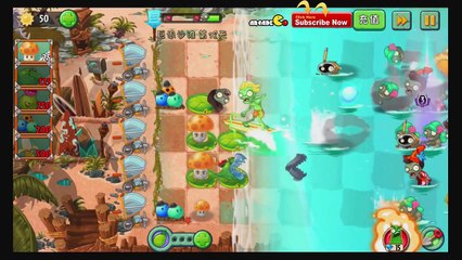 Plants Vs Zombies 2  Max Level Homing Thistle Shield Zombies Big Wave Beach Day 18