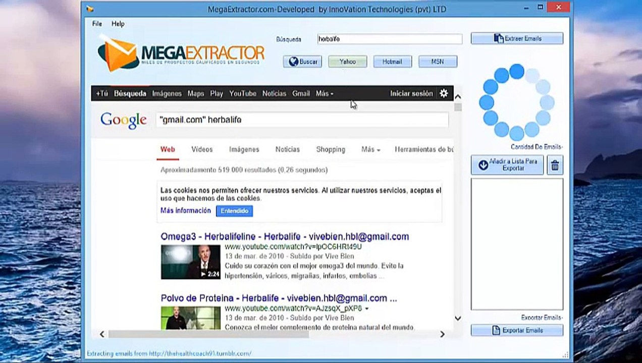 Mega Extractor Funciona para Extraer Miles de Emails de Prospectos Altamente Calificados!