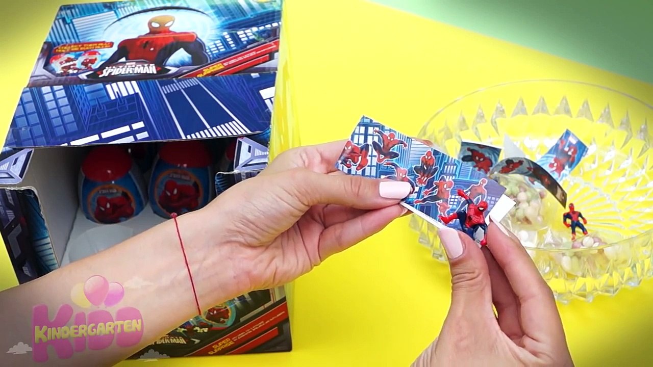 Marvel Ultimate SPIDER-MAN Super Surprise Eggs Video by Kindergarten Kidd