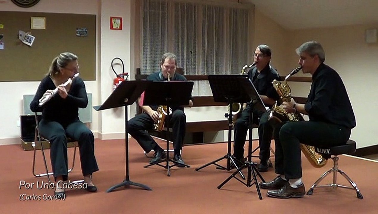 TRIO DE SAXOPHONES DANIEL CARLIER ET DOMINIQUE COMBRES FLUTE "POR UNA CABESA" CARLOS GARDEL