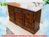 Traditional Handmade Solid Wood 3 Door Sideboard Credenza