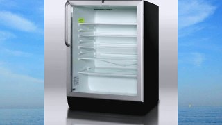 Summit SCR600BLTBADA: ADA compliant commercially approved glass door beverage center with black