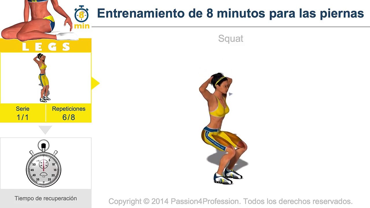 Entrenamiento de 8 minutos para las piernas