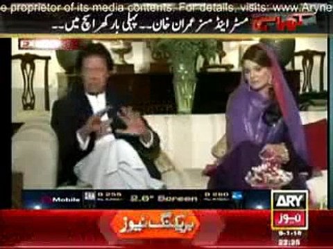 Khara-Sach-Reham-Khan-Imran-Khan-9th-Jan-2015 1st-Time-Together Khara-Sach-9-January-2015