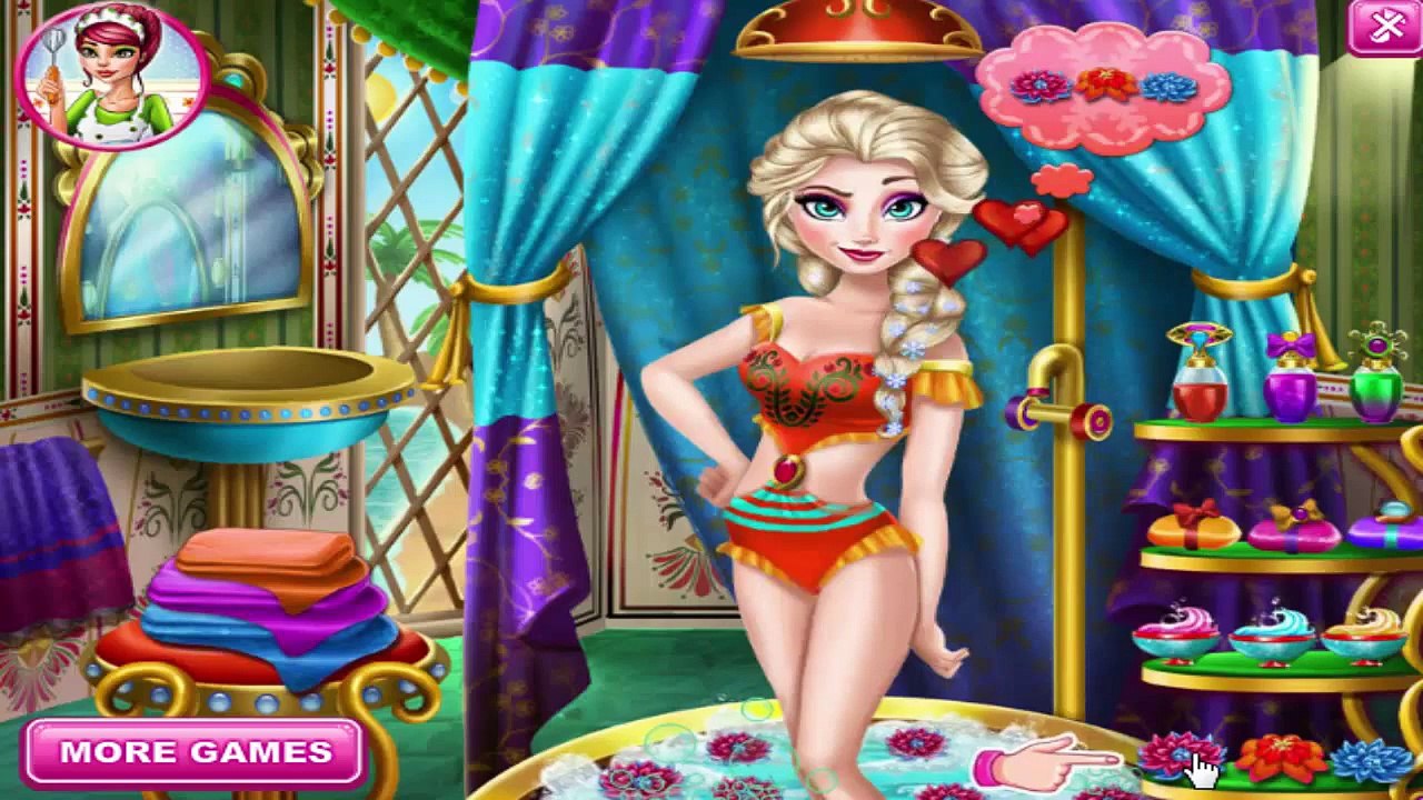 《〒》 Frozen Elsa Swimming Pool Game 《〒》