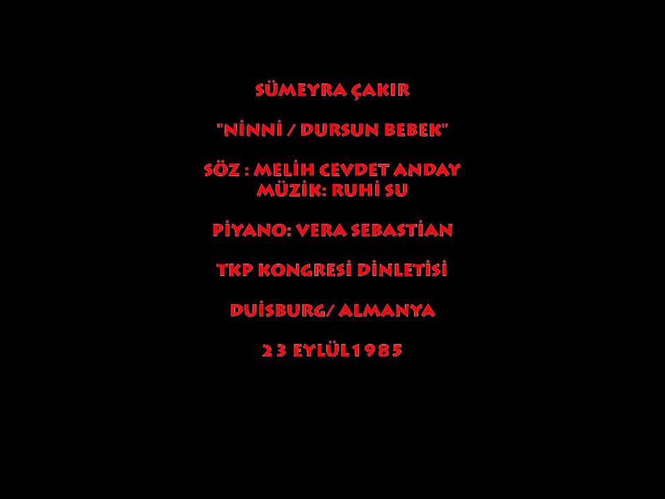 SÜMEYRA "NİNNİ/ DURSUN BEBEK" DUİSBURG/ ALMANYA (23 EYLÜL 1985)...