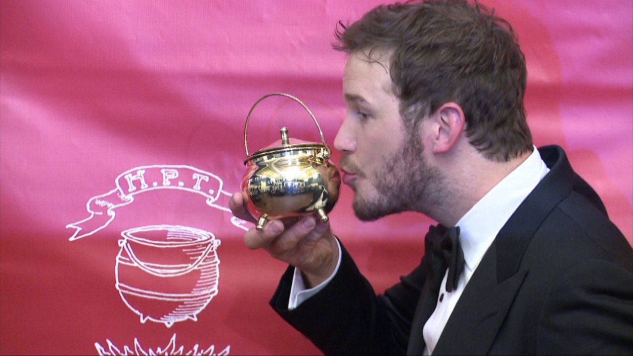 Chris Pratt Breaks 'Hasty Pudding Award' While Fooling Around