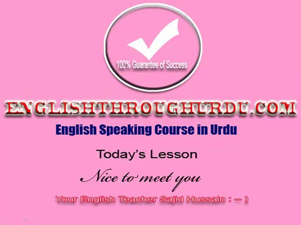English Speaking Course in Urdu Lesson - "Nice to meet you"