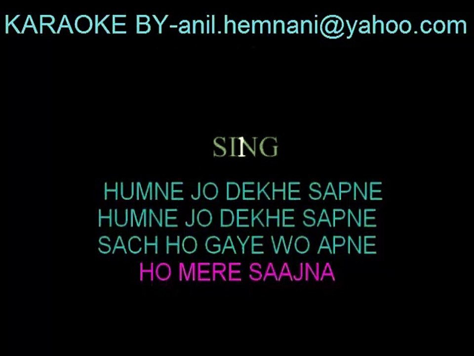 HUMNE JO DEKHE SAPNE KARAOKE WITH FEMALE VOCAL-PARIVAR