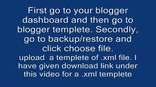 Blogger - 4.How to change blogger templete