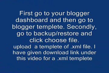 Blogger - 4.How to change blogger templete