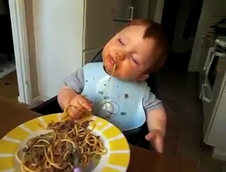 baby eating noodles video Dailymotion