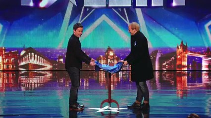 Dec assists magic act Alex Lodge with his levitating table Britains Got Talent 2014