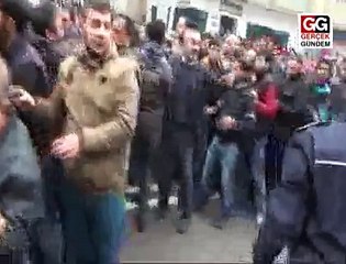 VALİLİĞE YÜRÜMEK İSTEYEN ESNAF GRUBUNA BİBER GAZLI MÜDAHALE