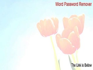 Word Password Remover Full - Download Now [2015]