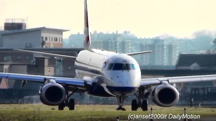 Embraer ERJ-190 British Airways Takeoff from London City Airport. Flight BA8765 to Zurich. Reg: G-LCYK. Plane Spotting