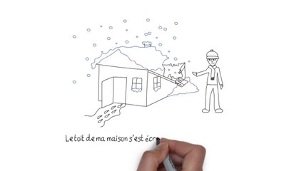 Toiture effondrée par la neige