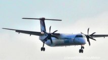 Bombardier Dash 8 Luxair Landing in London City Airport. Flight LG4603 from Luxembourg (LUX). Reg: LX-LGN. Plane Spotting