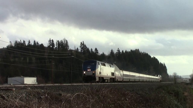 Amtrak P40 815 Leads Cascades Talgo Train at Auburn, WA