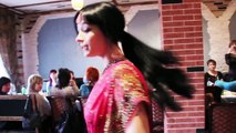 the beautiful Russian girl dances the Indian dance
