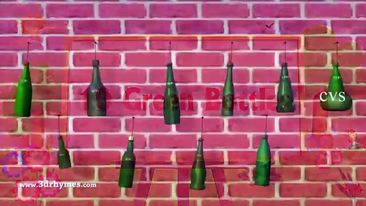 Ten Green Bottles Hanging on the Wall   3D Animation Nursery Rhyme for children