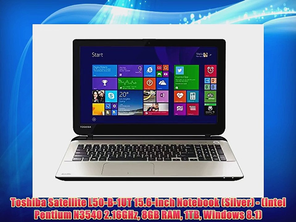 Toshiba Satellite L50-B-1UT 15.6-inch Notebook (Silver) - (Intel Pentium N3540 2.16GHz 8GB