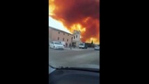 Massive orange cloud over Spanish town after chemical blast