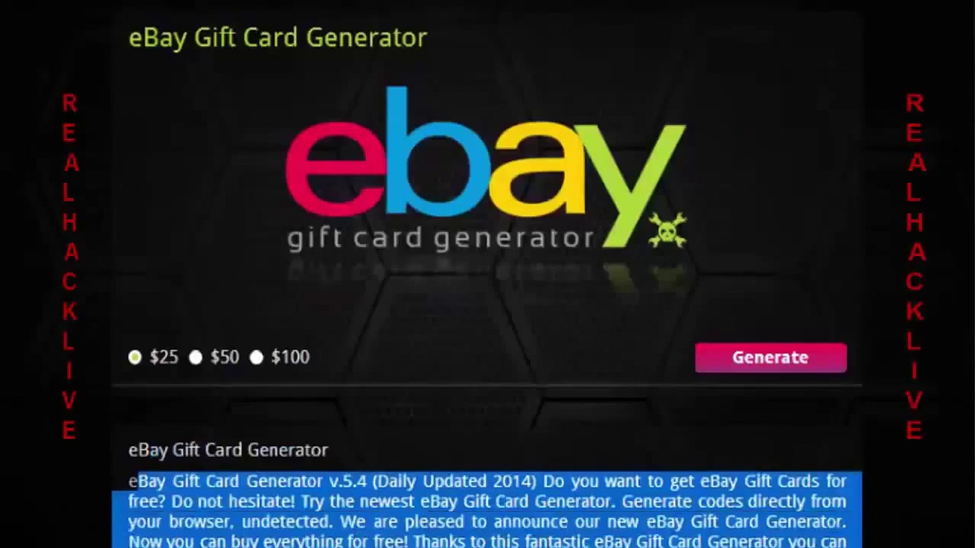 Ebay Gift Card Generator Hack 2015 100 Guaranteed And Safe Free