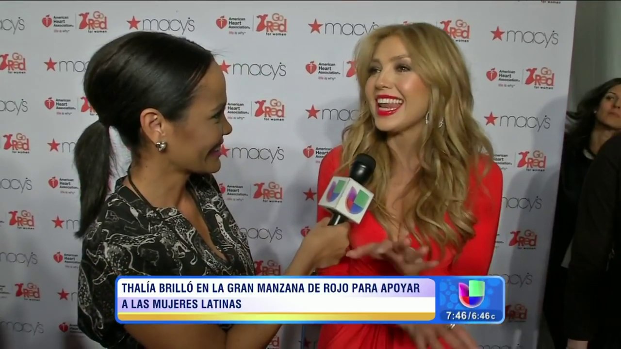 Thalia desfiló de rojo en la semana de la moda en Nueva York