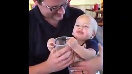 This baby loves water