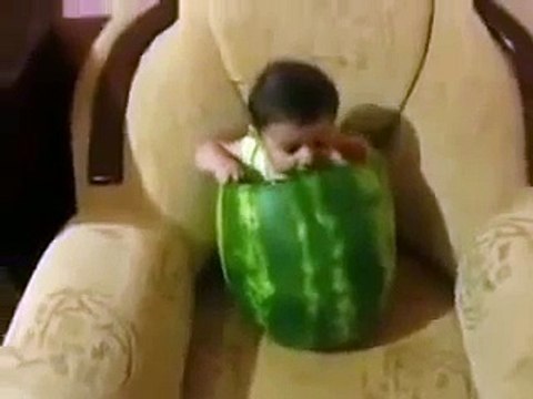 Baby Eating Watermelon _ Cute Baby Eats A Melon _ Funny Baby Video
