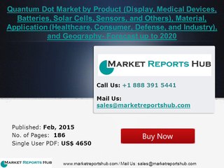 Global Quantum Dot Market by Geography, product and Material