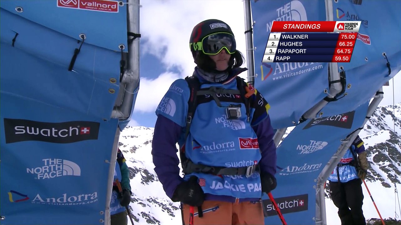Run of Jackie Paaso (USA) - Swatch Freeride World Tour 2015 in Vallnord Arcalis (AND) By The North Face