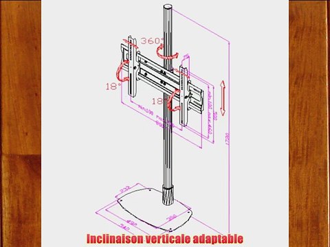 Edbak STD01 PWB2 - Support stand pied fixe pour ?crans TV LCD/ LED/ plasma 37 - 52 pouces