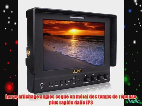 Lilliput 7 663 LED Moniteur 1280x800 IPS contraste 800:1 valise pliant pare-soleil