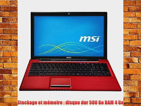 MSI CX61 2PC-812XFR Ordinateur Portable 15 (3810 cm) Intel Core i3 4100M 25 GHz 500 Go 4 Go