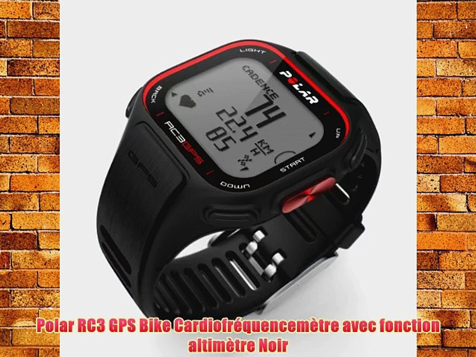 Polar RC3 GPS Bike Cardiofr?quencem?tre avec fonction altim?tre Noir