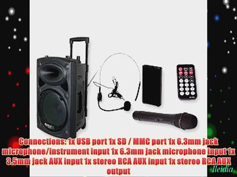 Ibiza PORT12VHF-BT Sonorisation portable 12'' USB/SD/AUX/MP3/Bluetooth Noir